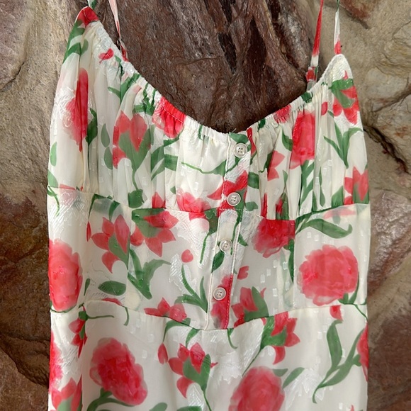 Commense Floral Ruched Button Detail Dress size M - Picture 4 of 6